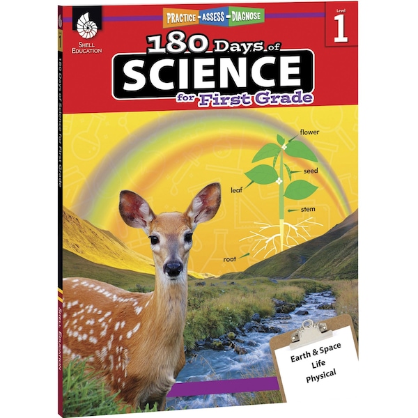 Shell Education 180 Days Of Science Book, Grade 1